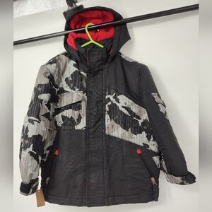 Cherokee Black and Gray Camouflage Kids Puffer Jacket Size XS